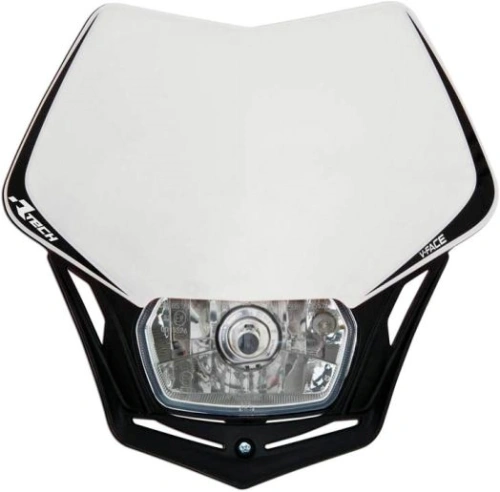 UNI přední maska včetně světla V-Face, RTECH (bílo-černá) M400-456