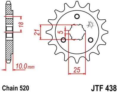 Řetězové kolečko JT JTF 438-14 14 zubů, 520 JTF438.14 726.45.91