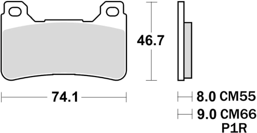 Brzdové destičky, BRAKING (semi metalická směs CM66) 2 ks v balení M501-302