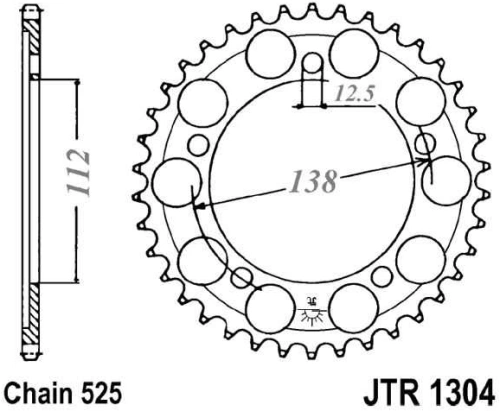 Řetězová rozeta JT JTR 1304-41 41 zubů, 525 JTR1304.41 727.00.51