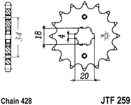 Řetězové kolečko JT JTF 259-16 16 zubů, 428 JTF259.16 726.33.87