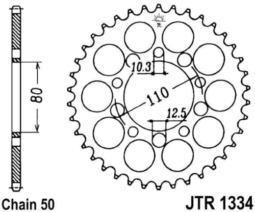 Řetězová rozeta JT JTR 1334-42 42 zubů, 530 JTR1334.42 727.25.94