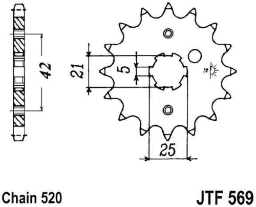 Řetězové kolečko JT JTF 569-16 16 zubů, 520 JTF569.16 726.27.02