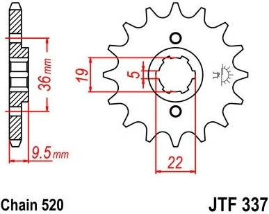 Řetězové kolečko JT JTF 337-14 14 zubů, 520 JTF337.14 726.337-14