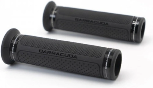 Motocyklové rukojeti Barracuda Basic Ring 120mm, na řidítka 22 mm (7/8") - černá (pár) guma, délka 120mm, bez uchycení lanka plynu