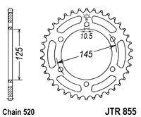 Řetězová rozeta JT JTR 855-45 45 zubů, 520 JTR855.45 727.12.73