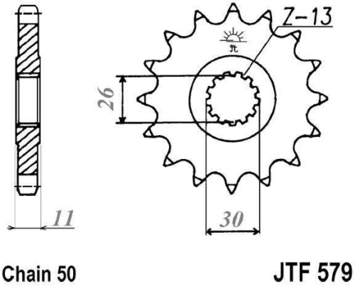Řetězové kolečko JT JTF 579-16RB 16 zubů, 530 pogumované JTF579.16RB 726.00.94