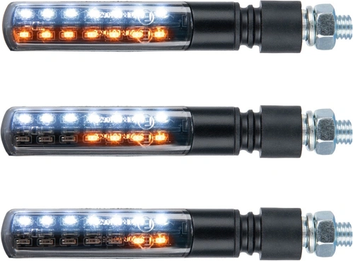 Sekvenční LED blinkry Nightslider 2 v 1, přední vč. denního svícení, OXFORD (sada vč. odporů, pár) M010-057