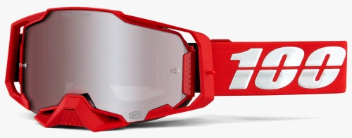 Brýle ARMEGA RED, 100% (HIPER stříbrné plexi s čepy pro slídy)