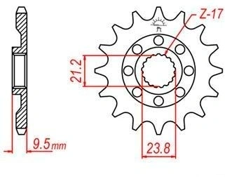 Řetězové kolečko pro sekundární řetězy typu 520, JT - Anglie (14 zubů) M290-3026-14