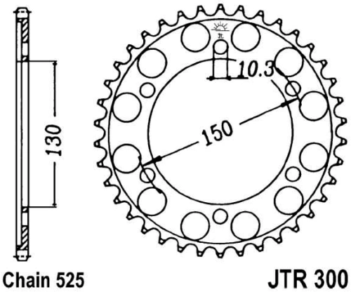 Řetězová rozeta JT JTR 300-47 47 zubů, 525 JTR300.47 727.43.19
