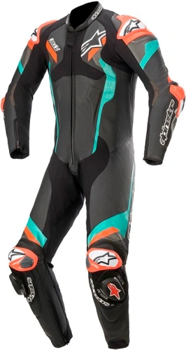 Jednodílná kombinéza ATEM V4, ALPINESTARS (černá/modrá/červená fluo, vel. 58)