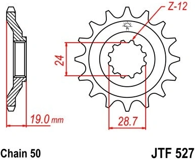 Řetězové kolečko JT JTF 527-17 17 zubů, 530 JTF527.17 726.16.13