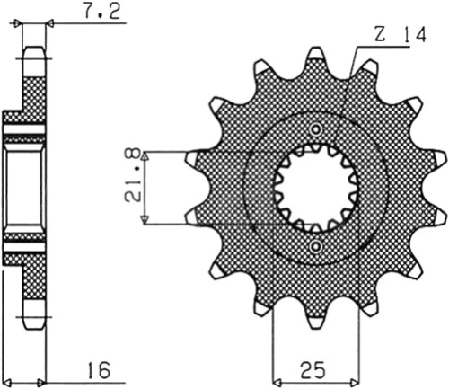 Řetězové kolečko pro sekundární řetězy typu 525, SUNSTAR (15 zubů) M291-4013-15