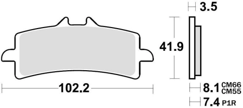 Brzdové destičky, BRAKING (sinterová směs CM55) 2 ks v balení M501-230