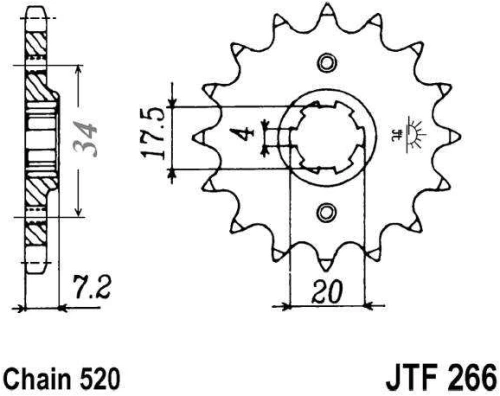 Řetězové kolečko JT JTF 266-13 13 zubů, 520 JTF266.13 726.46.66