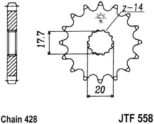 Řetězové kolečko JT JTF 558-16 16 zubů, 428 JTF558.16