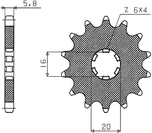 Řetězové kolečko pro sekundární řetězy typu 420, SUNSTAR (14 zubů) M291-1003-14