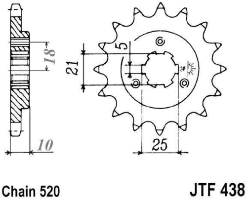 Řetězové kolečko JT JTF 438-15 15 zubů, 520 JTF438.15 726.45.83