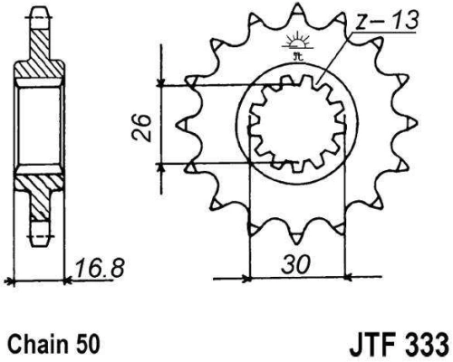 Řetězové kolečko JT JTF 333-15 15 zubů, 530 JTF333.15 726.36.68