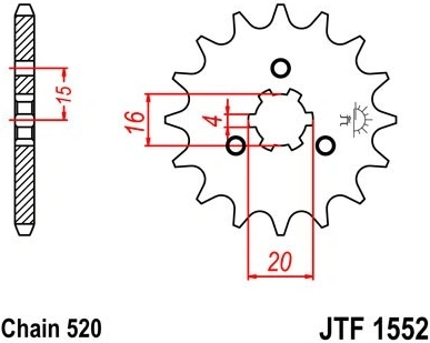 Řetězové kolečko JT JTF 1552-11 11 zubů, 520 JTF1552.11 726.1552-11