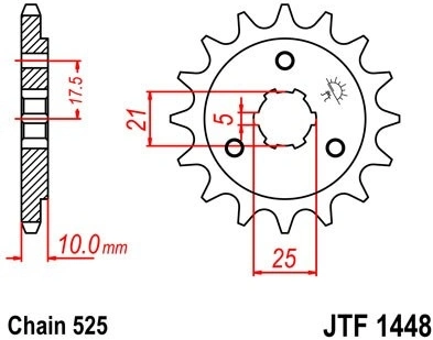 Řetězové kolečko JT JTF 1448-13 13 zubů, 525 JTF1448.13 726.1448-13