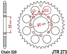 Řetězová rozeta JT JTR 273-45 45 zubů, 520 JTR273.45 727.273-45