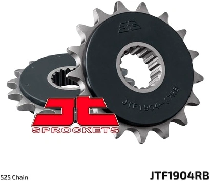 Řetězové kolečko s tlumící gumovou vrstvou pro sekundární řetězy typu 525, JT (17 zubů) M290-4014-17RB