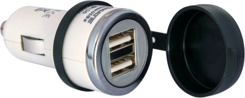 Vodotěsný adaptér OptiMATE O-106 2x USB 5V/3,3A pro 20mm 12V zásuvku - bílá