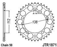 Řetězová rozeta JT JTR 1871-48 48 zubů, 530 JTR1871.48 727.13.31
