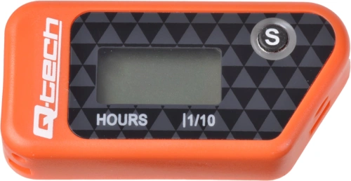 Měřič motohodin bezdrátový s nulovatelným počítadlem, Q-TECH (oranžový)