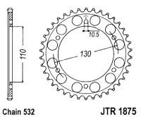 Řetězová rozeta JT JTR 1875-48 48 zubů, 532 JTR1875.48 727.03.09