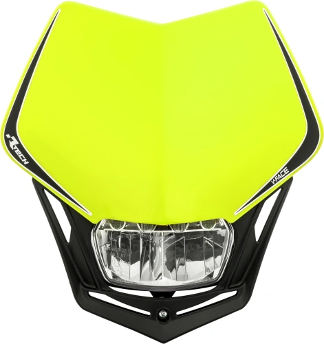 UNI přední maska včetně světla V-Face FULL LED, RTECH (neon žlutá/černá) M400-1508