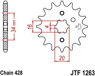 Řetězové kolečko JT JTF 1263-17 17 zubů, 428 JTF1263.17 726.1263-17