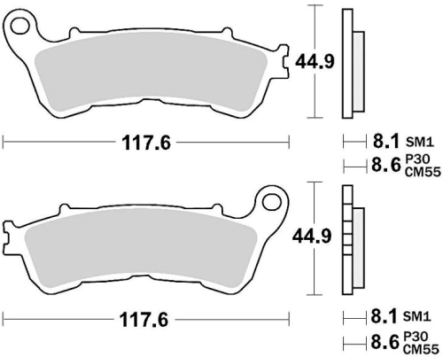 Brzdové destičky, BRAKING (sinterová směs P30) 2 ks v balení M501-323