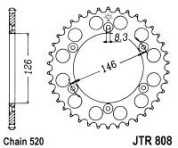 Řetězová rozeta JT JTR 808-41 41 zubů, 520 JTR808.41 727.16.38