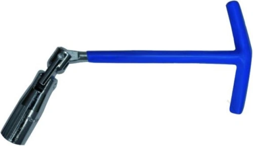 Klič "T" na zapalovací svíčku s izolovanou rukojětí 16mm skládací - modrá