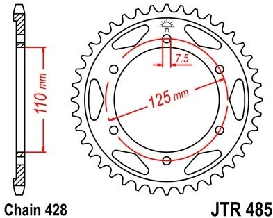 Řetězová rozeta JT JTR 485-46 46 zubů, 428 JTR485.46 727.19.68