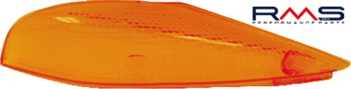 Sklo blinkru - levé přední RMS 246470210 oranžová Homologace RMS.246470210