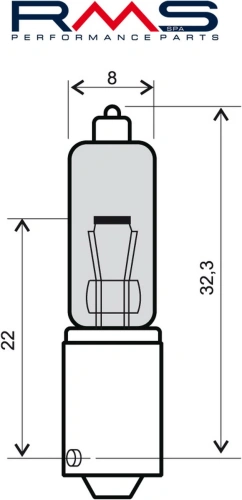Žárovka RMS 246510015 12V 21W, 90° 10 ks bílá RMS.246510015