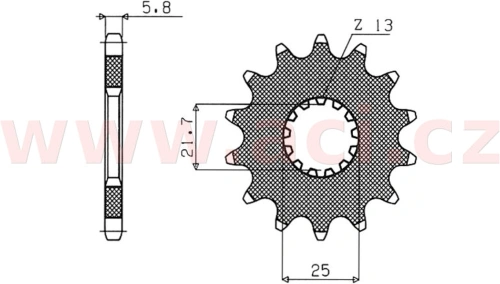 Řetězové kolečko pro sekundární řetězy typu 520, SUNSTAR (15 zubů) M291-3017-15