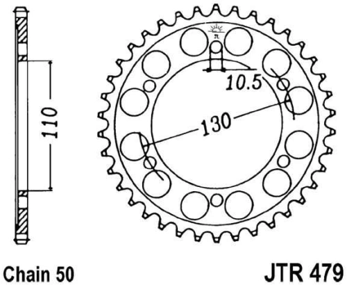 Řetězová rozeta JT JTR 479-39 39 zubů, 530 JTR479.39 727.41.78