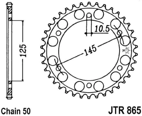 Řetězová rozeta JT JTR 865-45 45 zubů, 530 JTR865.45 727.46.65