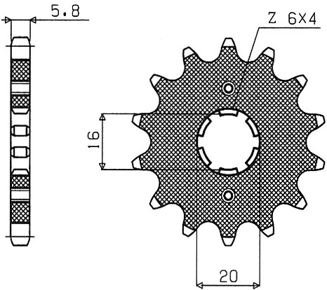 Řetězové kolečko pro sekundární řetězy typu 520, SUNSTAR (11 zubů) M291-3001-11