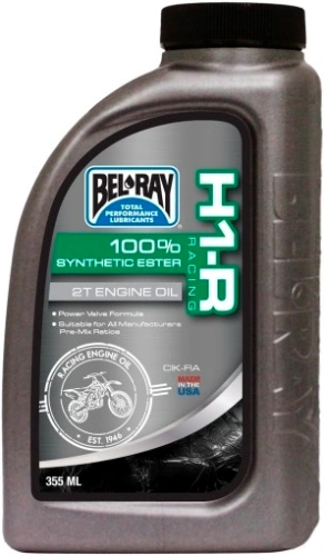 Motorový olej Bel-Ray H1-R RACING 100% SYNTHETIC ESTER 2T (250 ml) nekompletní balení