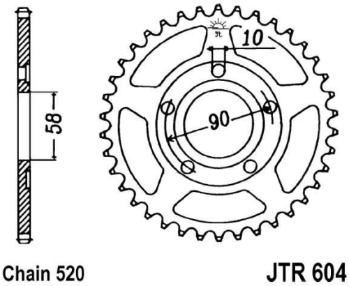 Řetězová rozeta JT JTR 604-35 35 zubů, 520 JTR604.35 727.68.19