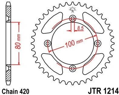 Řetězová rozeta JT JTR 1214-36 36 zubů, 420 JTR1214.36 727.1214-36