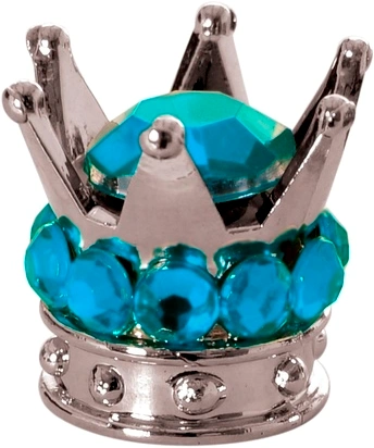 Kovové čepičky ventilků Crown, OXFORD (stříbrná/modrá, pár)