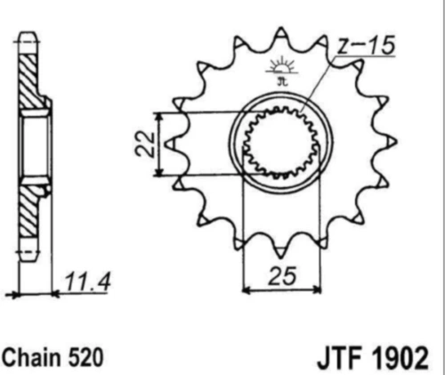 Řetězové kolečko pro sekundární řetězy typu 520, Q-TECH (13 zubů) M292-3038-13