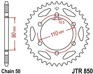 Řetězová rozeta JT JTR 850-31 31 zubů, 530 JTR850.31 727.850-31